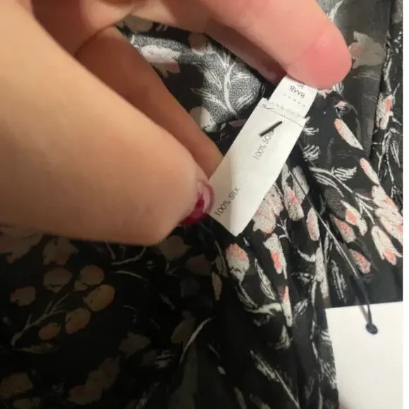 Poupette St Barth M Sheer Ilona Maxi Wrap Dress 100% Silk Long Sleeve Black NEW! - Picture 9 of 11